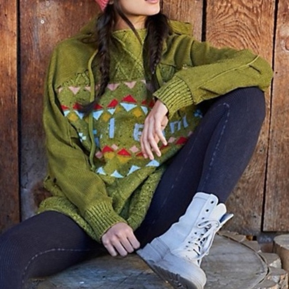 FP Movement by Free People Green Knit Hoodie